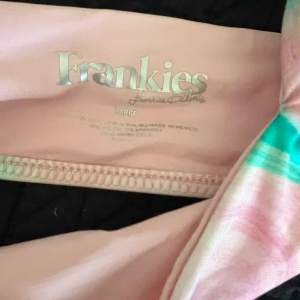 Frankies Bikinis Pink Blue Swimwear Top | Tie Dye Square Neck Beachy boho